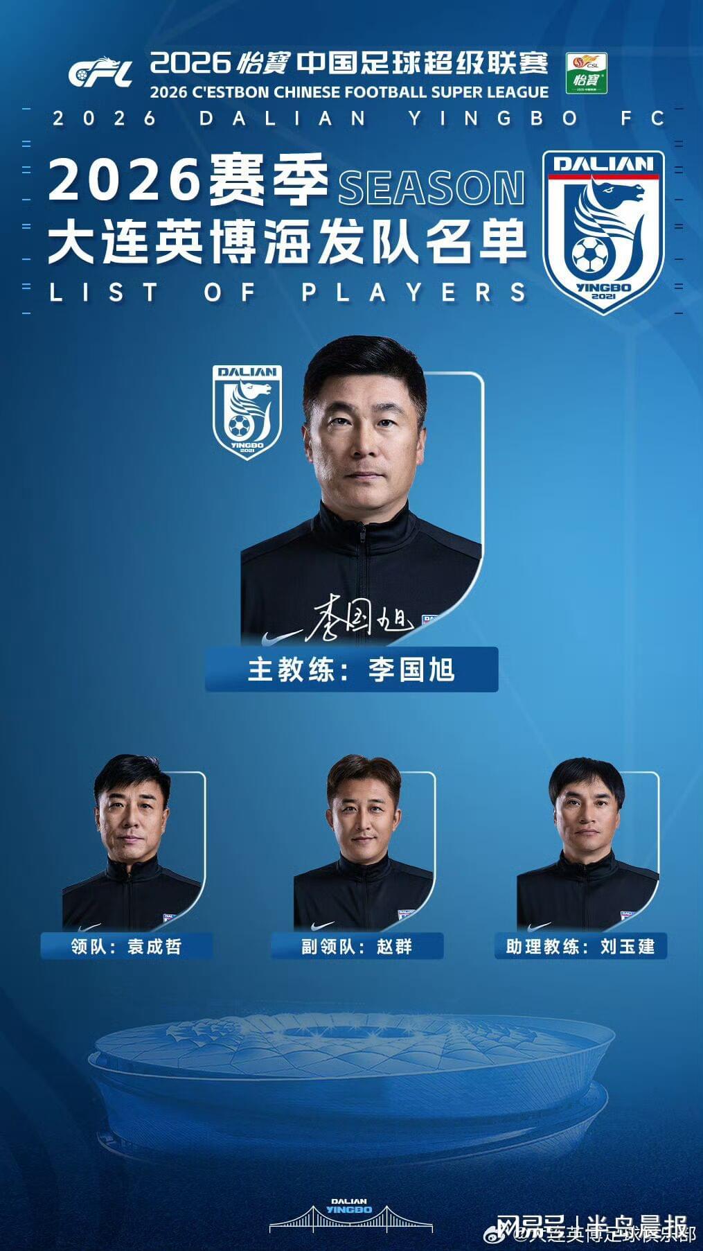 世界杯官网入口下载-大连英博公布新赛季名单